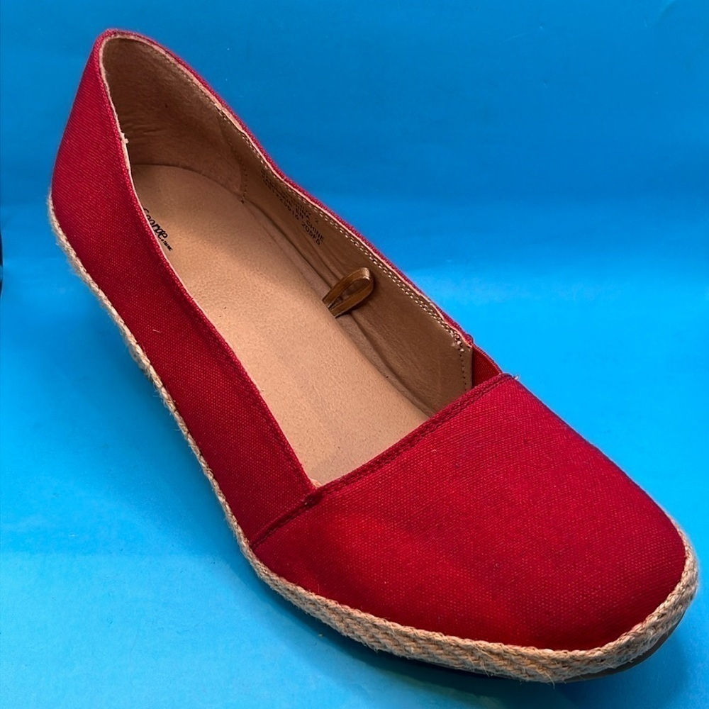 George Canvas Wedges Shoes For Women Slip-On Comfortable, red size 9